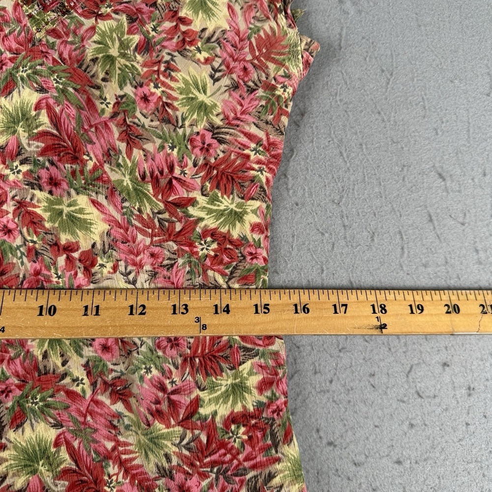 April Cornell Floral Beaded Rayon Midi Dress Boho Tropical Women M Vintage - Picture 12 of 16